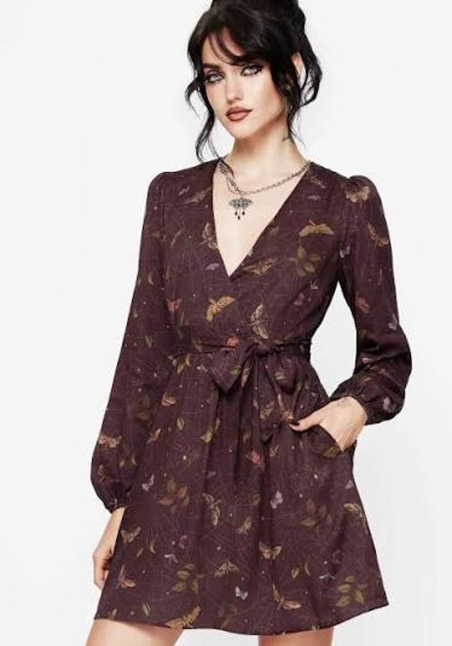 Disturbia Womens Celia Moth Mini Dress Fairy Grunge Spiderwebs Whimsigoth 2